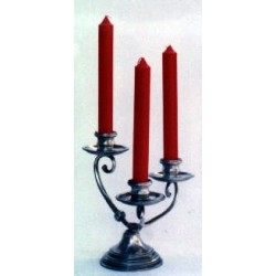 Three flames pewter candlestick
