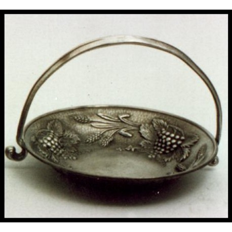 Small pewter fruit bowl with handle