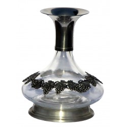 Carafe à décanter avec pied, col et guirlande raisin