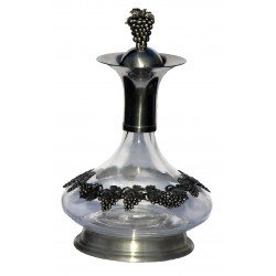 Decanter with base, stopper and grape garland