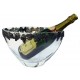 Glass chapagne bucket with pewter grape garland