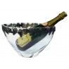 Glass chapagne bucket with pewter grape garland