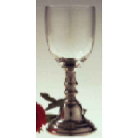 Wine glass with pewter stem