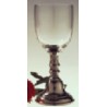 Wine glass with pewter stem