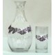 Serving decanter with 6 glasses with grape decor
