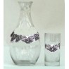 Serving decanter with 6 glasses with grape decor