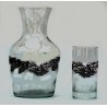 Serving decanter with 6 glasses with grape decor