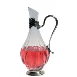 Carafe de service avec pied, anse et décor raisin