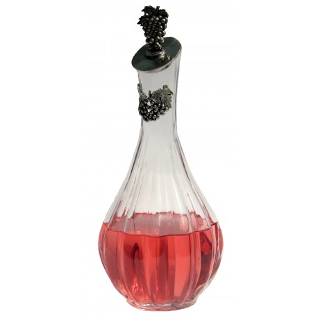 Serving decanter with stopper and grape decor