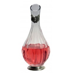 Serving decanter with base and grape decor