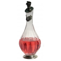 Serving decanter with base, stopper and grape decor