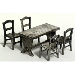 Miniature table + 4 chairs