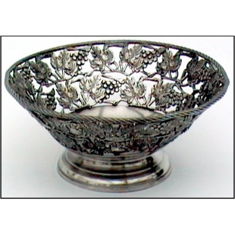 Openworked bowl with grape decor