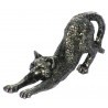 Pewter miniature stretching cat