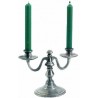 Two flames pewter candlestick