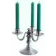 Three flames pewter candlestick
