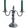 Two flames pewter candlestick