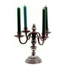 Four flames pewter candlestick