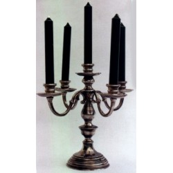 Five flames pewter candlestick