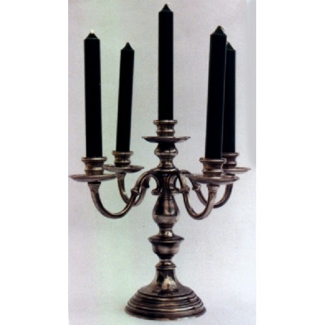 Five flames pewter candlestick