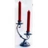 Two flames pewter candlestick