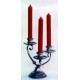 Three flames pewter candlestick