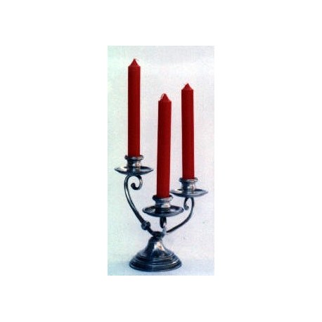 Three flames pewter candlestick