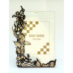 18 x 24cm pewter "flower" photo frame