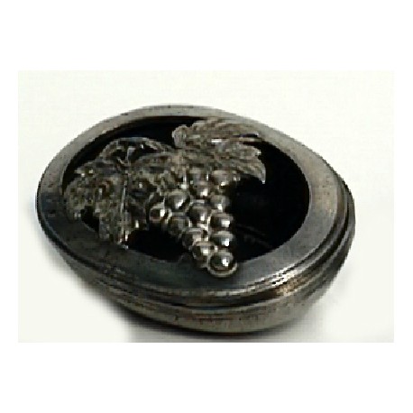 Pewter oval box with openworked grape decor