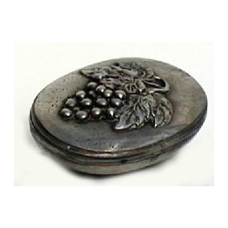 Pewter oval box with grape decor