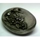 Pewter oval box with flower decor