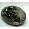 Pewter oval box with flower decor