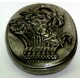 Pewter oval box with basket decor