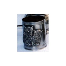 Pewter owl pencil pot