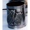 Pewter owl pencil pot