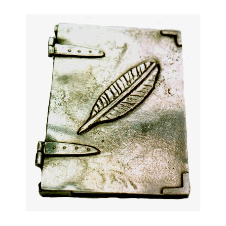 Pewter directory with feather decor