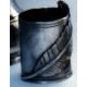 Pewter pencil pot with feather decor
