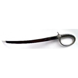 Pewter letter opener with curved steel blade