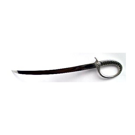 Pewter letter opener with curved steel blade