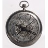 Pewter clock with flower decor