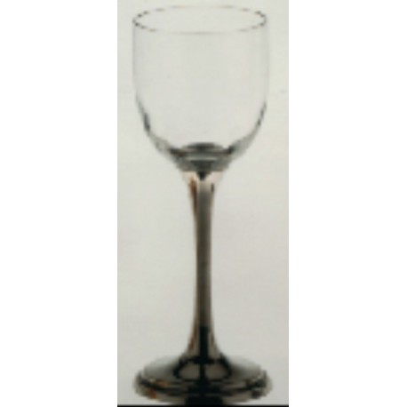 Wine glass with pewter stem