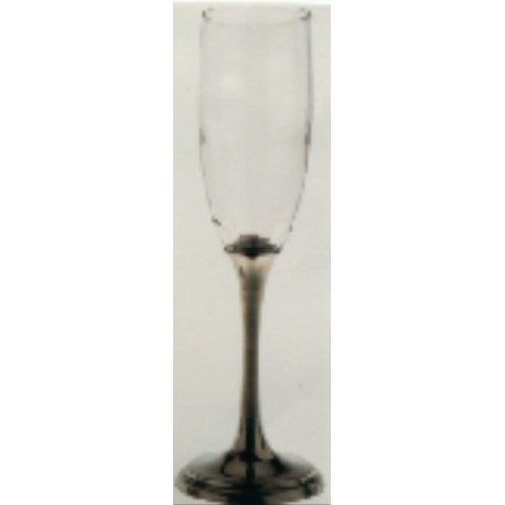 Champagne flute with pewter stem