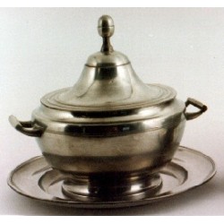 Pewter soup tureen