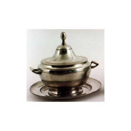 Pewter soup tureen