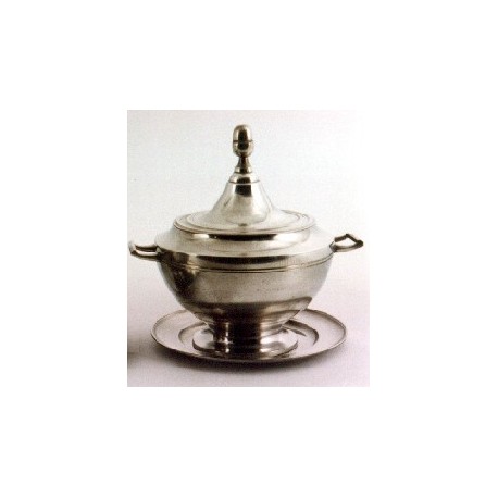 Pewter soup tureen