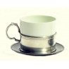 Porcelain and pewter tea cup