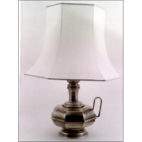 Pewter octagonal electric lamp