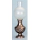 Pewter electric lamp with flower decor