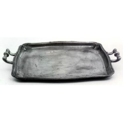 Pewter tray with handles