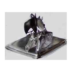 Pewter paper holder with horse decor